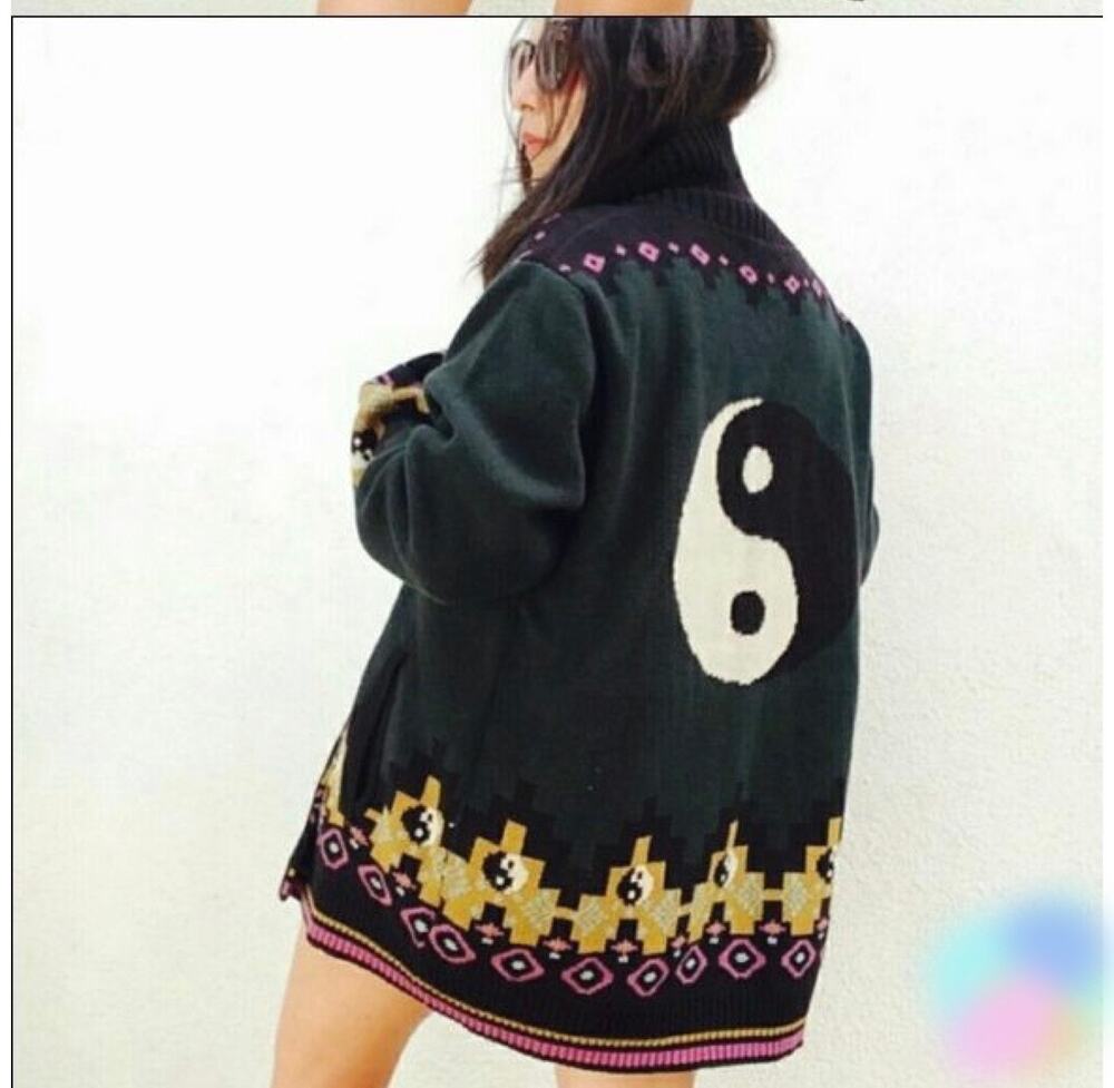 Urban Outfitters Yin/Yang  dope yin-yang oversized boyfriend cardigan.